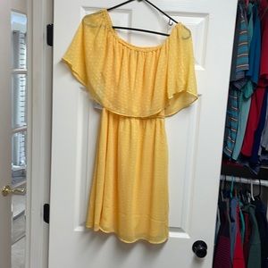 Yellow off the shoulder summer dress
